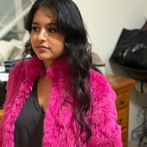 Gorgeous Rabbit Fur Pink Jacket